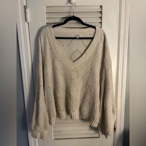 American Eagle Cream Cropped Sweater